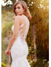 Halter Neck Beaded Ivory Lace Tulle Cutout Boho Wedding Dress